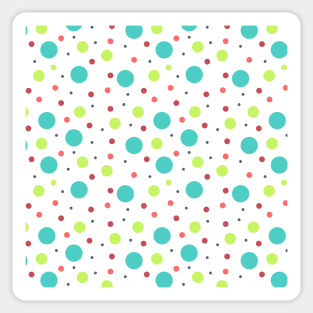 1980s Polka Dots Pattern in Bright Colors Sticker